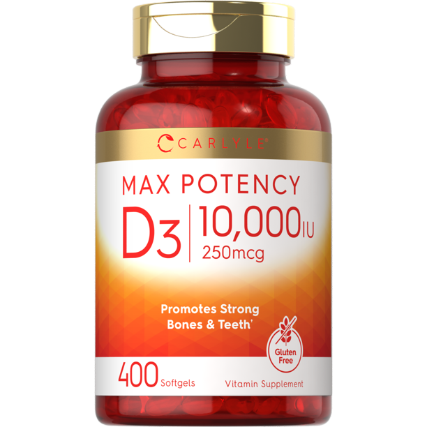 فيتامين د3 10,000 وحدة 400 حبة Carlyle Vitamin D3 Non-GMO (Best Before 01-12-2027)