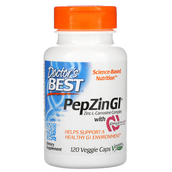 زنك ل-كارنوزين 120 كبسولة Doctor's Best‏, PepZin GI ( Zinc Carnosinen ) (Best Before 01-09-2025)