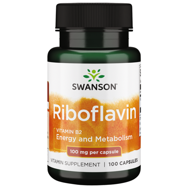 فيتامين ب2 100 ملجم 100 كبسولة Swanson Riboflavin Vitamin B2 (Best Before 01-02-2025)