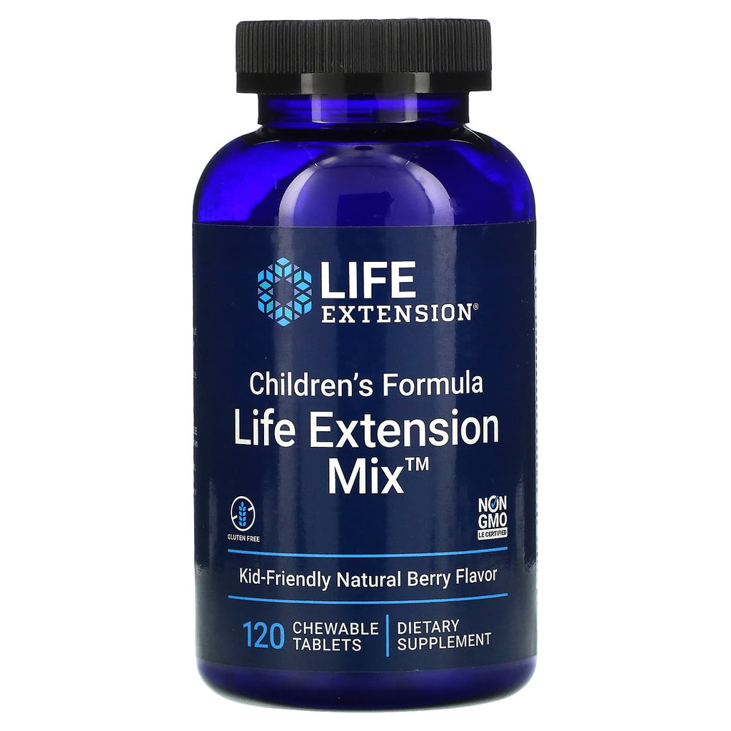 فيتامينات ومعادن ومغذيات متعددة للأطفال، أفضل صيغة نكهة التوت الطبيعي 120 قرص مضغ Life Extension, Children's Formula, Life Extension Mix, Natural Berry Kids (Best Before 01-12-2025)