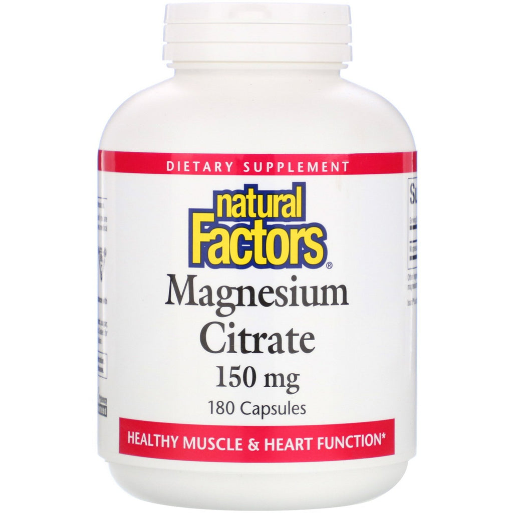 مغنيسيوم ستريت 150 ملغم 180 كبسولة Natural Factors Magnesium Citrate