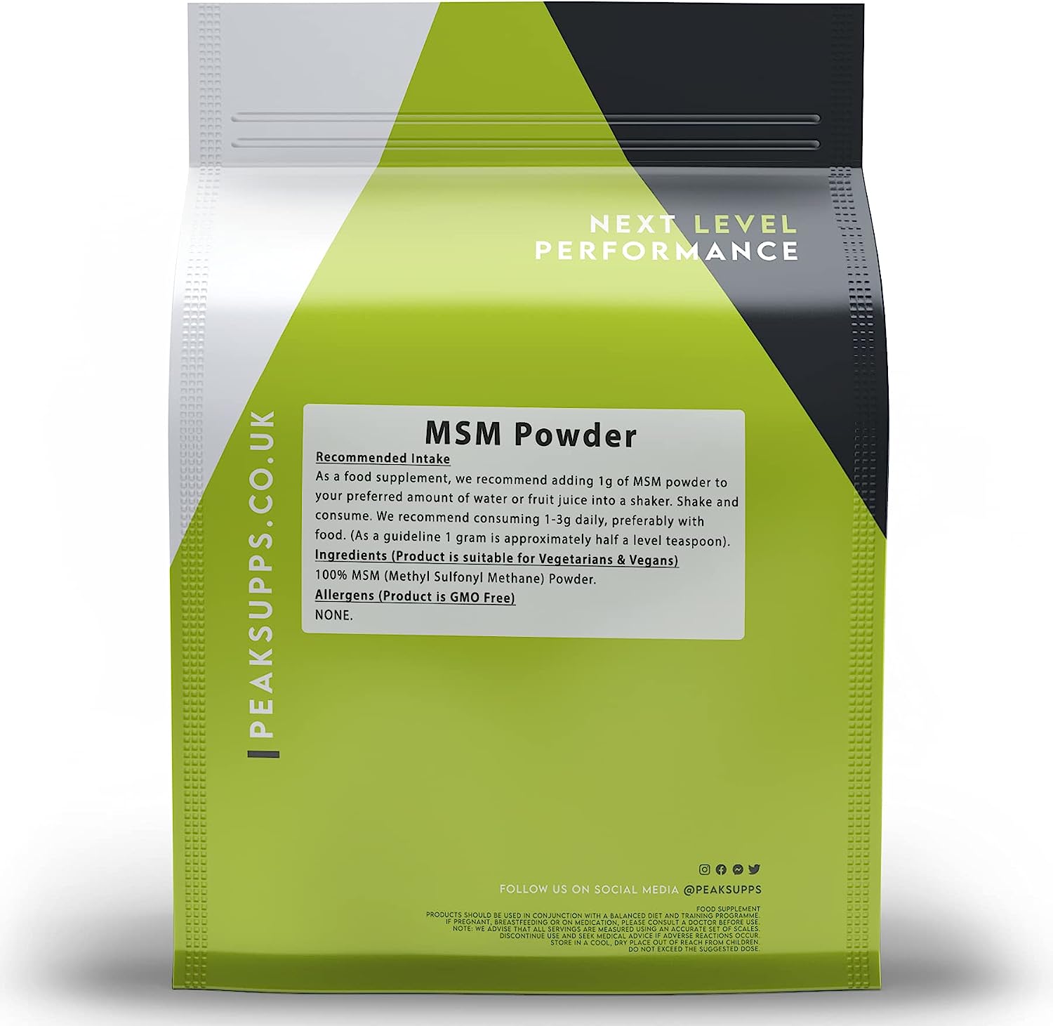 مثيل سيمفونيل ميثان بودرة 500 غرام Peak Supps MSM Powder (Best Before 07-08-2028)