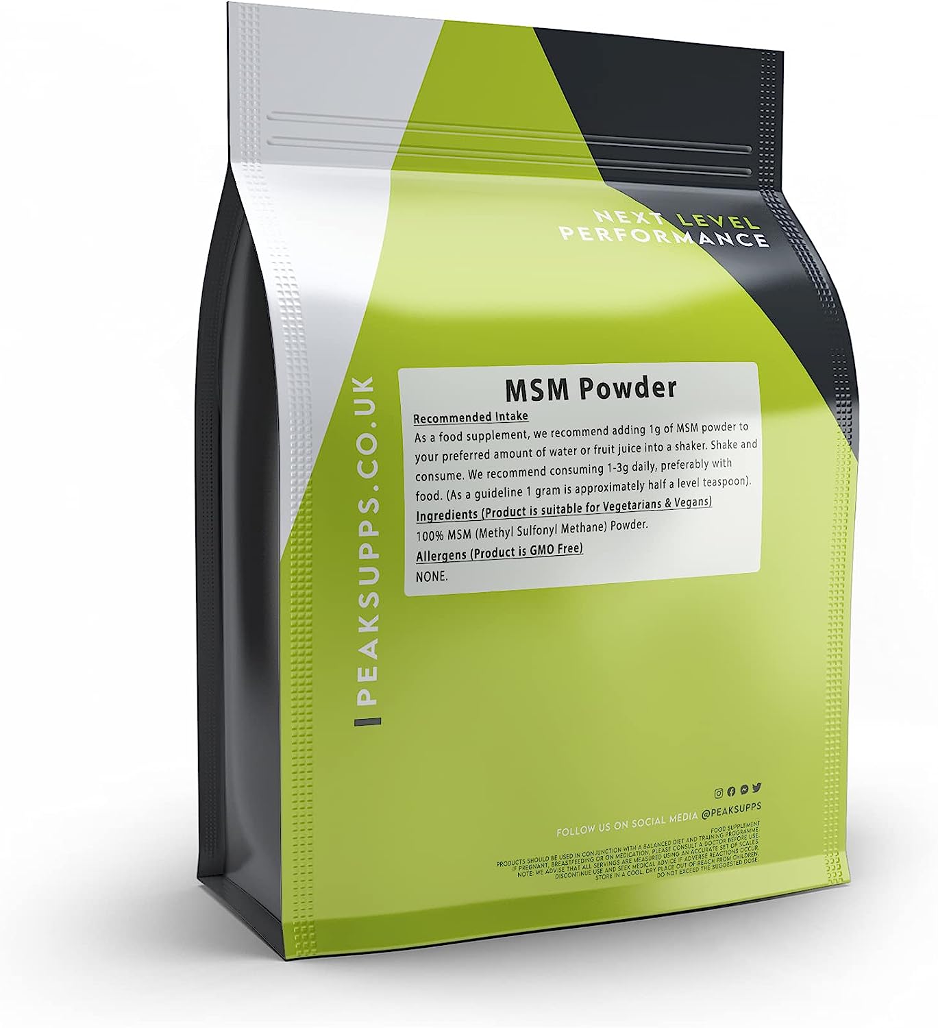 مثيل سيمفونيل ميثان بودرة 500 غرام Peak Supps MSM Powder (Best Before 07-08-2028)