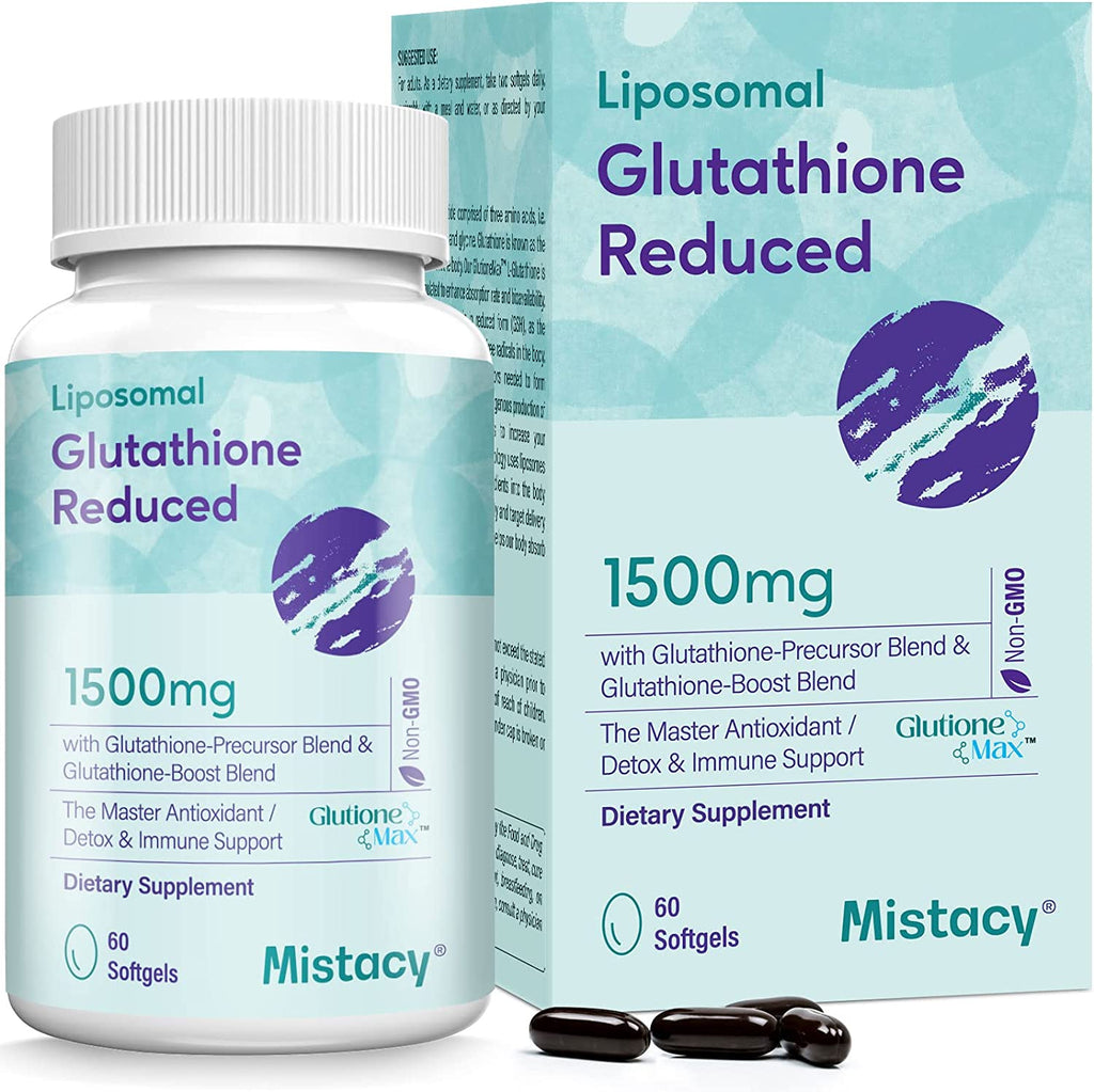 جلوتاثيون (ريديوسد) كومبلكس 600 ملجم + فيتامين سي + خلاصة حليب الشوك + حمض الفا ليوبيك + تعزيز الامتصاص 60 حبة Misstay Complex Liposomal Glutathion (Reduced) Highest Absorption