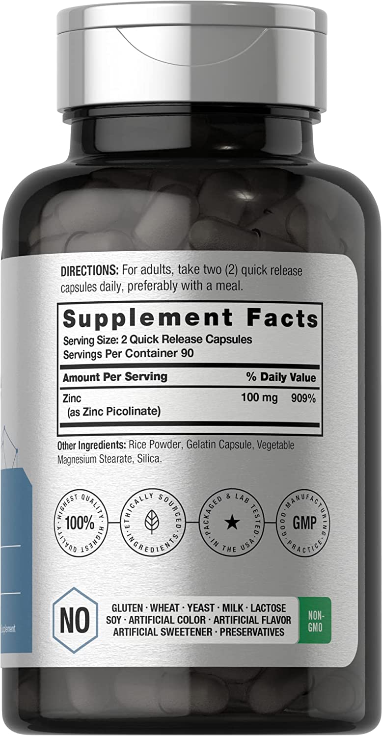 زنك بيكولينات 50 ملجم 180 كبسولة Horbäach Zinc Picolinate High Potency (Non-GMO) (Best Before 01-02-2028)
