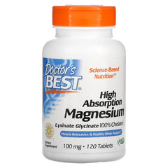 مغنسيوم لايسينيت جلايسينيت كليتد 100 ملغم 120 قرص Magnesium Lysinate Glycinate Chelated High Absorption (Best Before 01-08-2027)