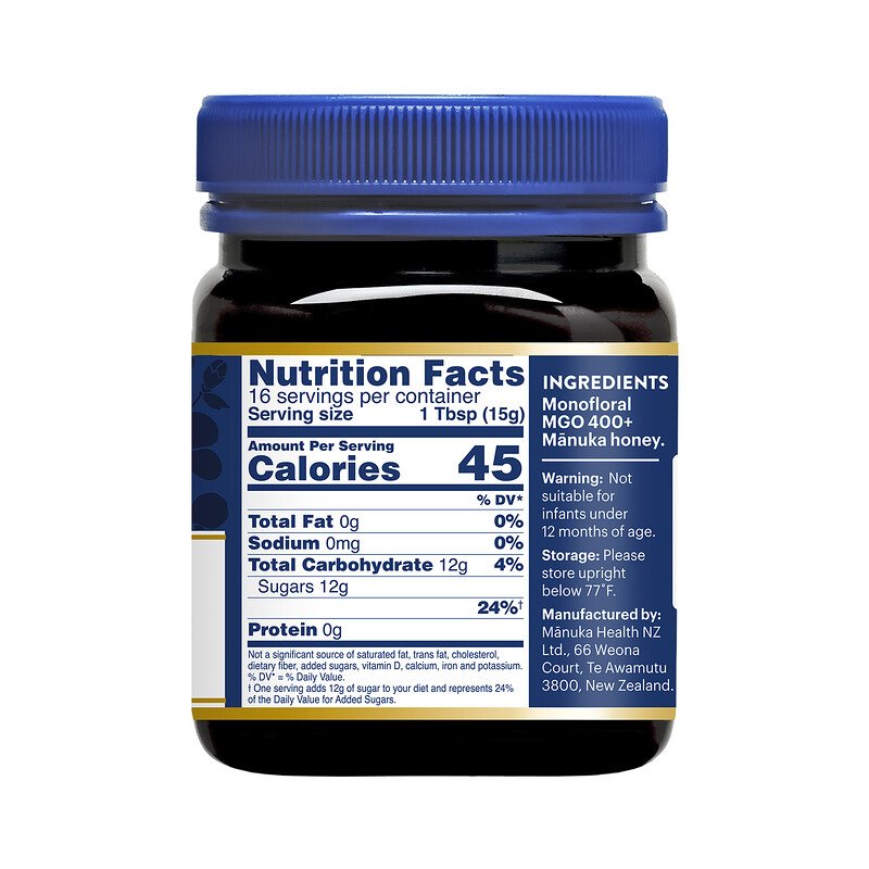 عسل مانوكا 250 جم Manuka Health‏, Manuka Honey 400 MGO (Best Before 31-08-2026)