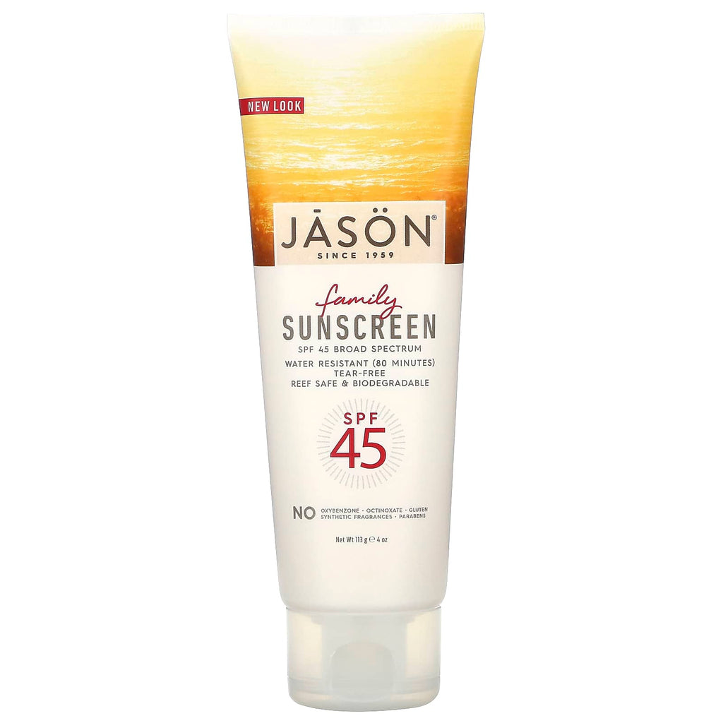 واقي شمس طبيعي 113 جم Jason Natural family Sunscreen, SPF 45