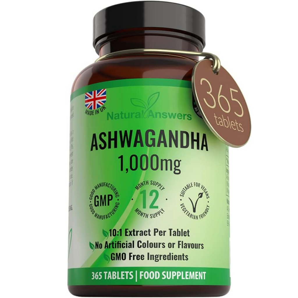 خلاصة اشواغاندا تعادل 1000 ملجم 365 قرص Natural Answers Ashwagandha Extract (Best Before 01-09-2025)