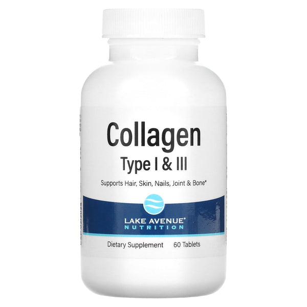 كولاجين هايدرولايزد بيبتايد مع فيتامين سي 1000 ملجم 60 قرص Lake Avenue Nutrition Hydrolyzed Collagen Peptides