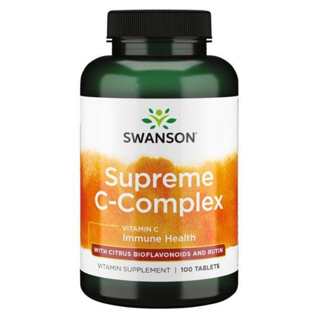 فيتامين سي كومبلكس 500 ملغم مع بيوفلافونويد 500 ملغم 100 قرص SWANSON Supreme Vitamin C Complex (Best Before 01-06-2024)
