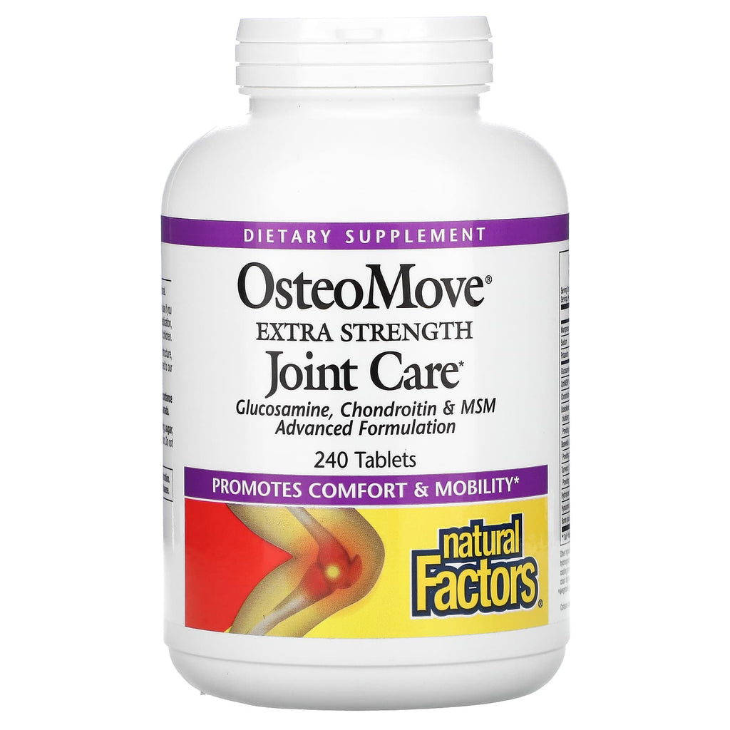 الأفضل لمشاكل المفاصل بالقوة الاضافية 1650 ملغم 15 عنصر 240 قرص Natural Factors OsteoMove Extra Strength Joint Care