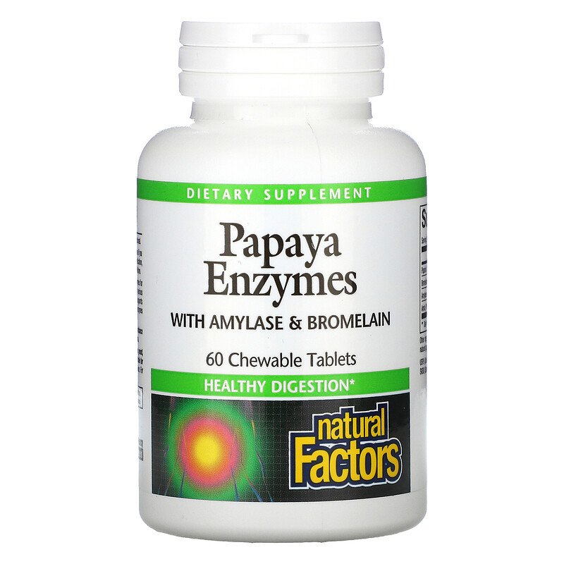 Papaya Enzymes with Amylase & Bromelain انزيم البابايا مع الأميليز والبروميلين 60 قرص قابل للمضغ