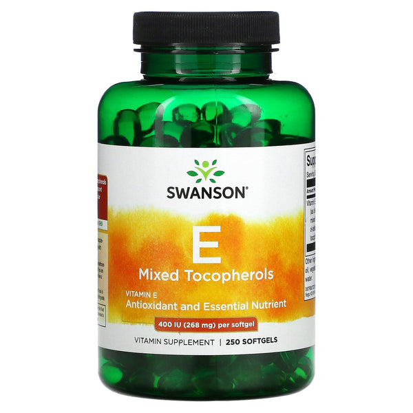 فيتامين إي طبيعي 400 وحدة 250 كبسولة Swanson Vitamin E Mixed Tocopherols