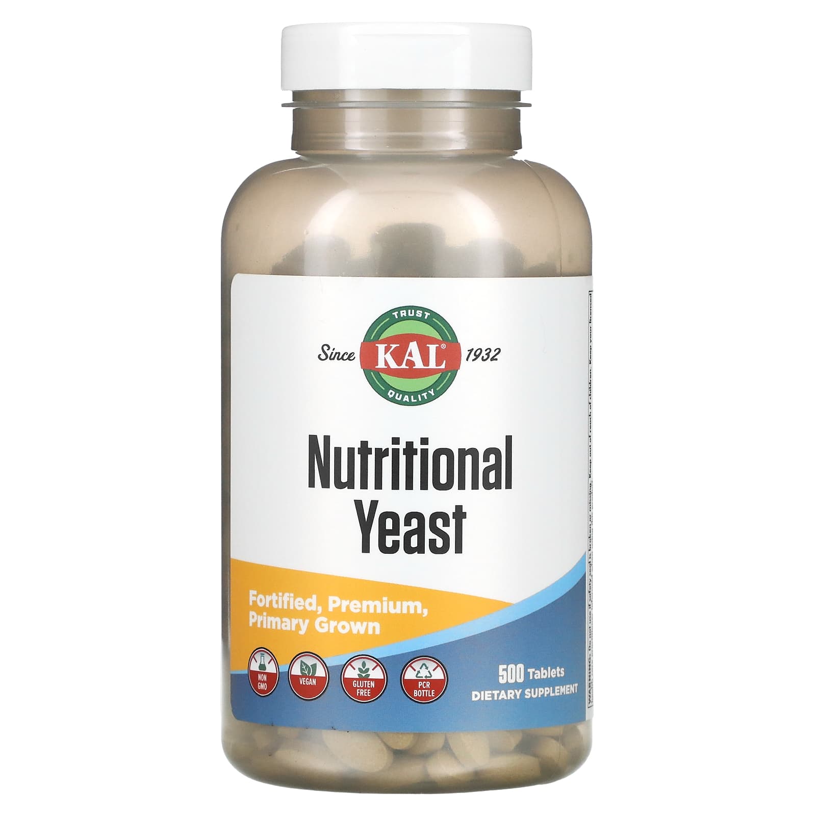 خميرة غذائية 500 ملغم 500 قرص KAL Nutritional Yeast Non-GMO (Best Before 01-02-2027)