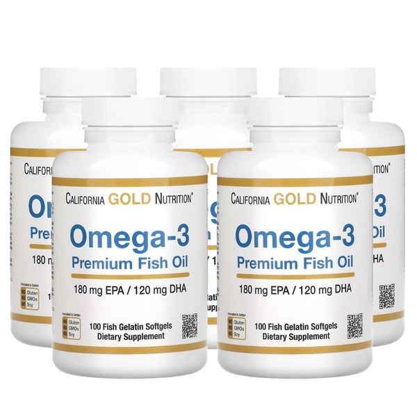 أوميجا 3 زيت سمك ممتاز 1000 ملغم 500 كبسولة California Gold Nutrition‏ Omega-3 Premium Fish Oil EPA 180 & DHA 120
