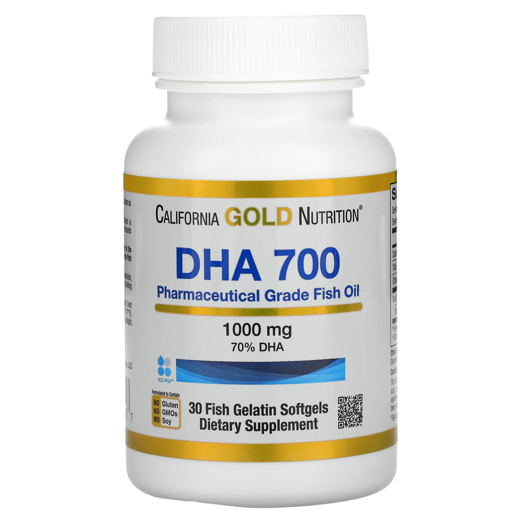 اوميجا 3 للدماغ 700 بالقوة المضاعفة درجة دوائية 1000 ملغم 30 حبة California Gold Nutrition DHA 700 Pharmaceutical Grade Fish Oil (Best Before 01-10-2024)