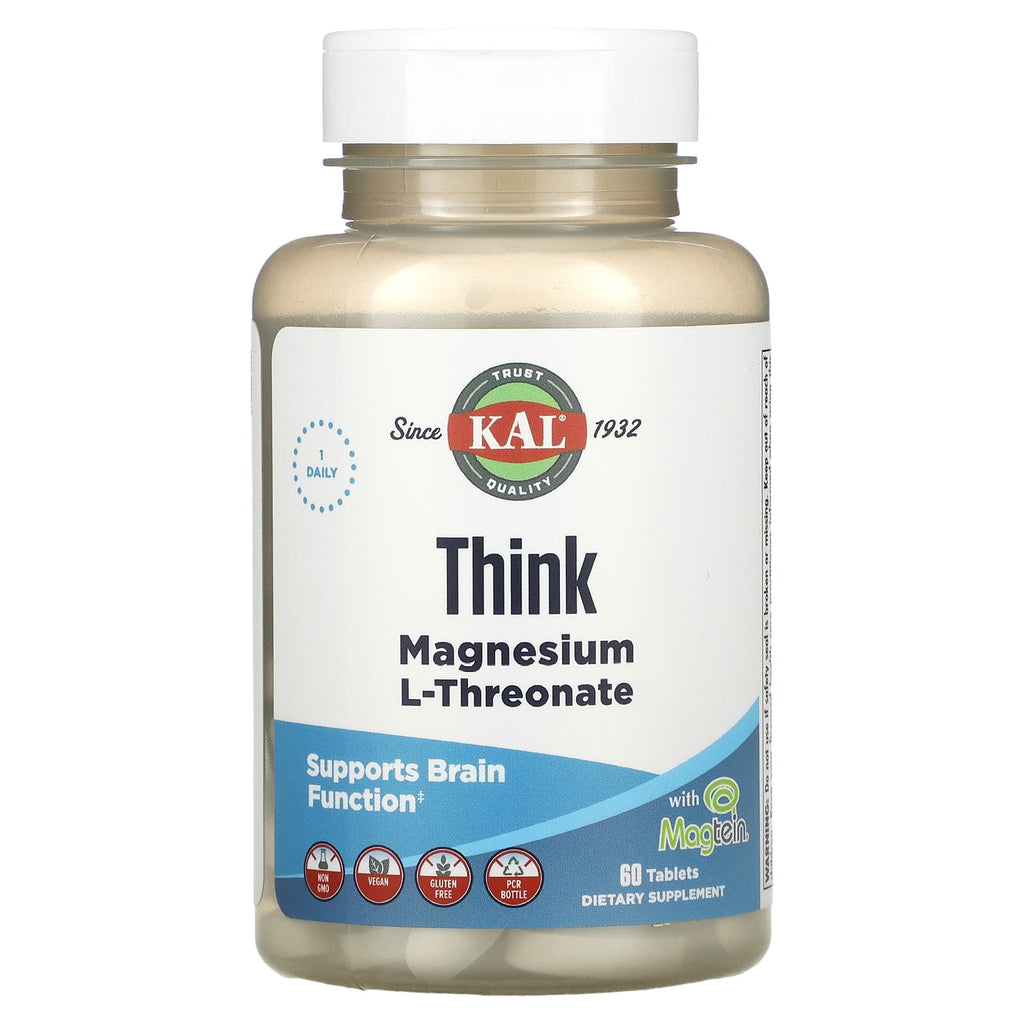 مغنيسيوم الدماغ ل ثريونات عيار عالي 72 ملجم من 1000 ملغم 60 قرص KAL Think Magnesium L Threonate