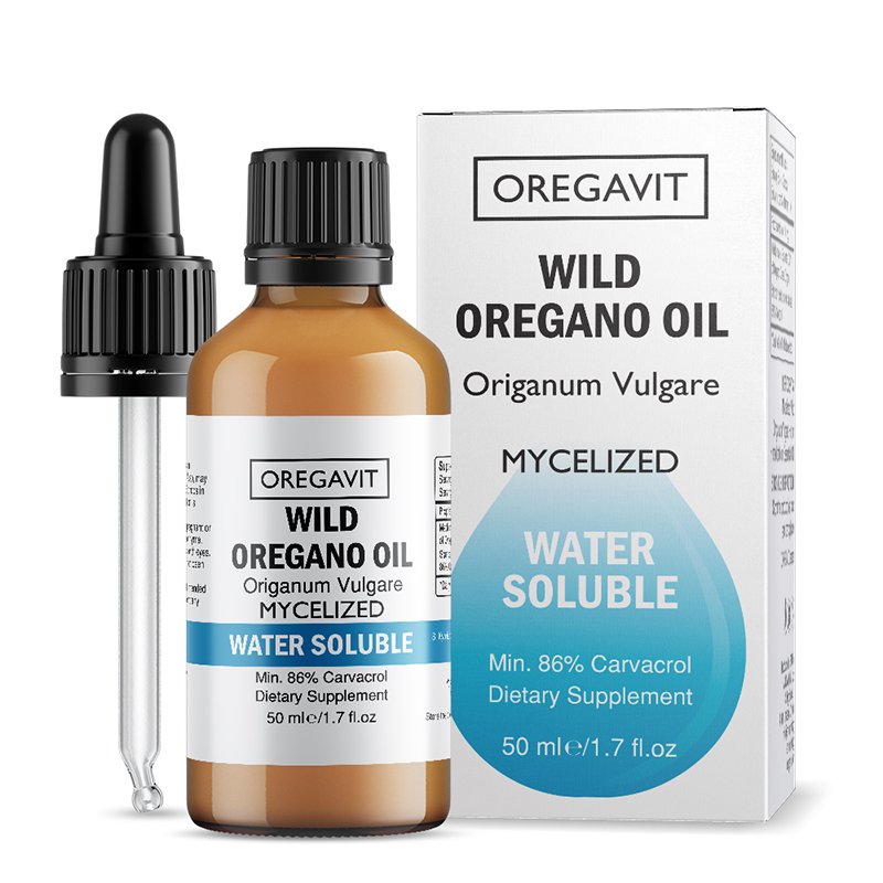 زيت الاوريجانو البري العضوي الأفضل 86% كارفاكرول 50 مل Oregavit Wild Water Soluble Oil Of Oregano 86% Carvacrol Non-Gmo (Best Before 01-06-2024)