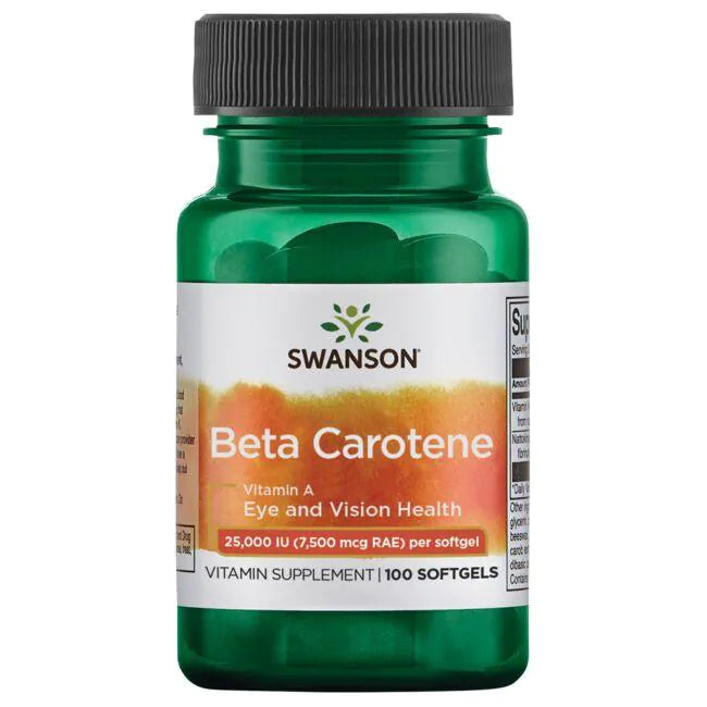 فيتامين أ بيتا كاروتين 25000 وحدة 100 حبة Swanson Vitamin A Beta Carotene