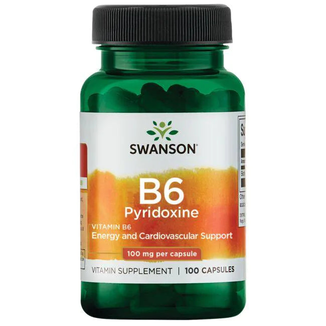 فيتامين ب6 100 ملجم 100 كبسولة  SWANSON Vitamin B6 Pyridoxine