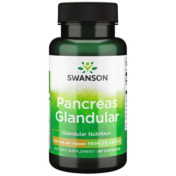 أنسجة البنكرياس البقري الخام 500 ملجم 60 كبسولة Swanson Pancreas Glandular (bovine) (Best Before 01-12-2026)