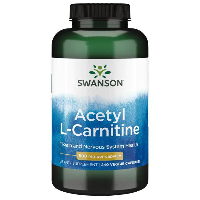 أسيتيل ل كارنتين 500 ملجم 240 كبسولة Swanson Acetyl L-Carnitine