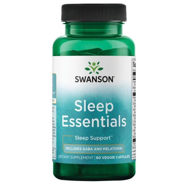 ميلاتونين 3 ملغم التركيبة الأفضل للنوم والاسترخاء وتخفيف التوتر 9 عناصر 60 كبسولة Swanson Sleep Essentials Includes GABA and Melatonin