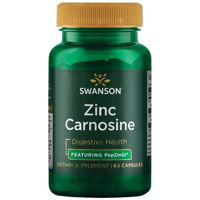 زنك ل-كارنوزين 8 ملغم 60 كبسولة Swanson Zinc Carnosine PepZinGI