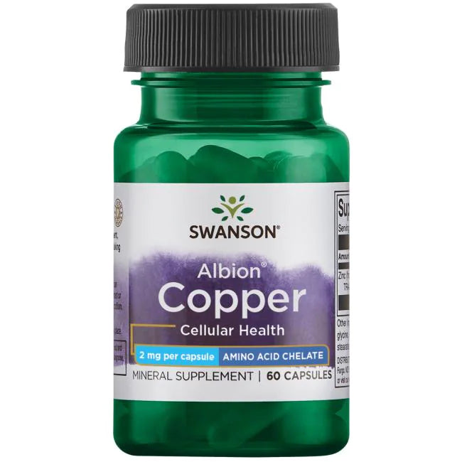 نحاس كليتد 2 ملجم 60 كبسولة Swanson Albion Chelated Copper
