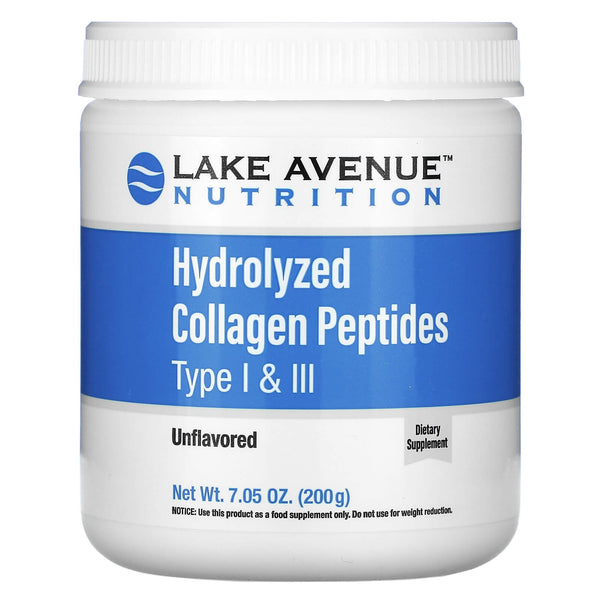 كولاجين بيبتايد هايدرولايزد 200 جم Lake Avenue Nutrition Hydrolyzed, Collagen Peptides