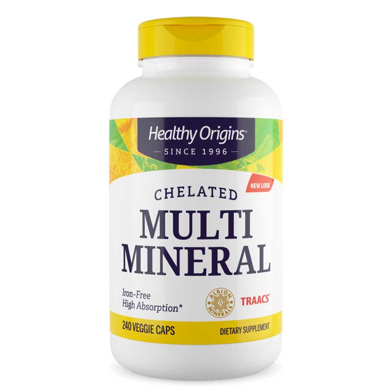 معادن متعددة كليتد خالية من الحديد 240 كبسولة Healthy Origins Chelated Multi Mineral Iron Free (Best Before 01-03-2027)