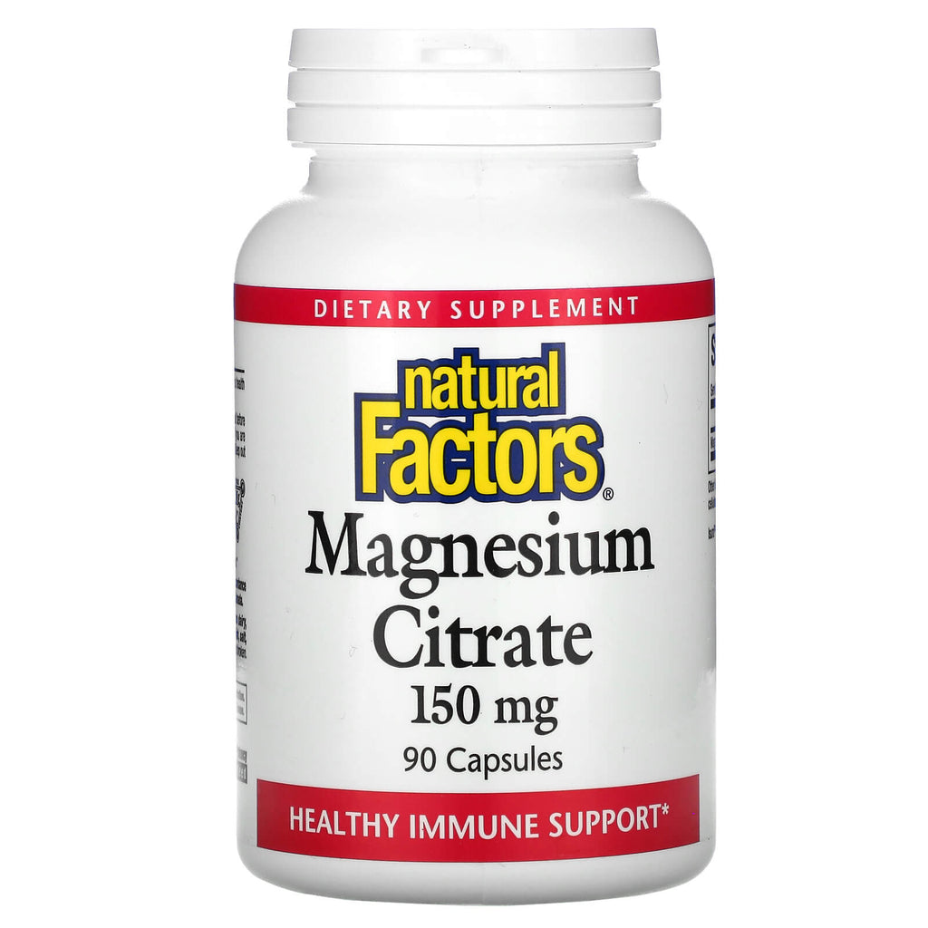مغنيسيوم ستريت 150 ملغ 90 كبسولة Natural Factors Magnesium Citrate