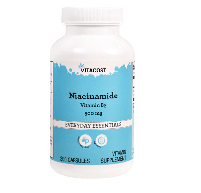 نياسين فيتامين ب3 بدون فلش 500 ملجم 200 كبسولة Vitacost Niacinamide Vitamin B3 (Best Before 01-08-2024)